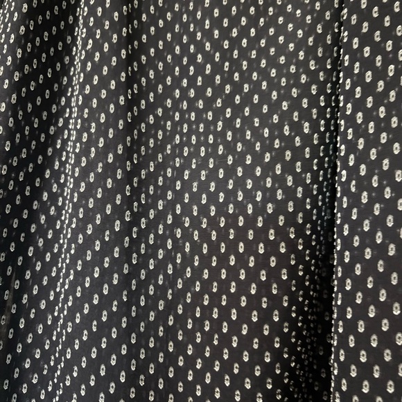 Rebecca Taylor Sheer, Feminine Navy Blue and White Clip Dot Silk/Viscose Blouse - Picture 3 of 15